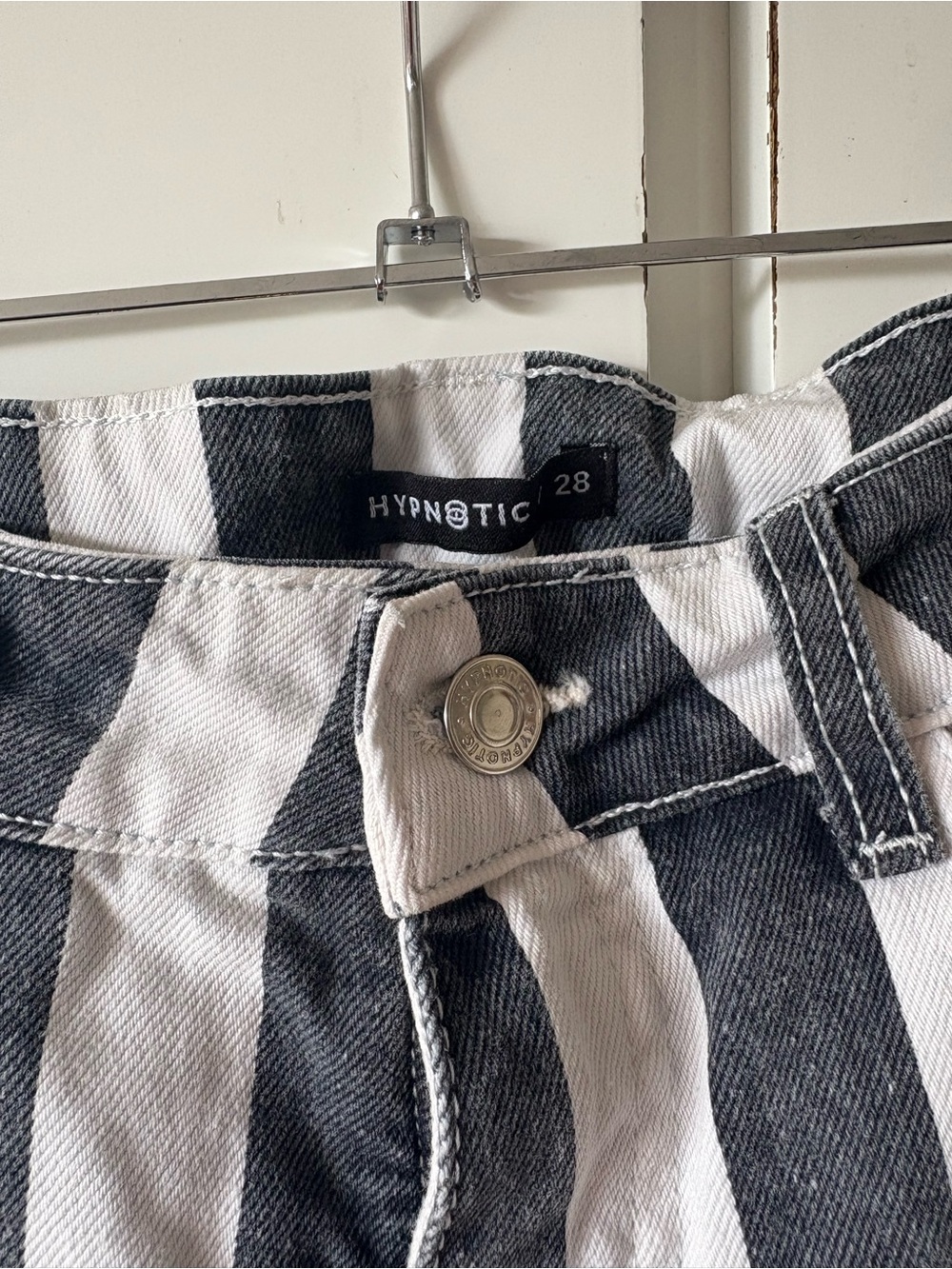 Striped Black and White Jeans - Picture 4 of 5